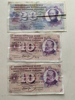 Schweizer Banknoten, 3 Stk, 2x 10 Fr. und 1x 20 Fr.