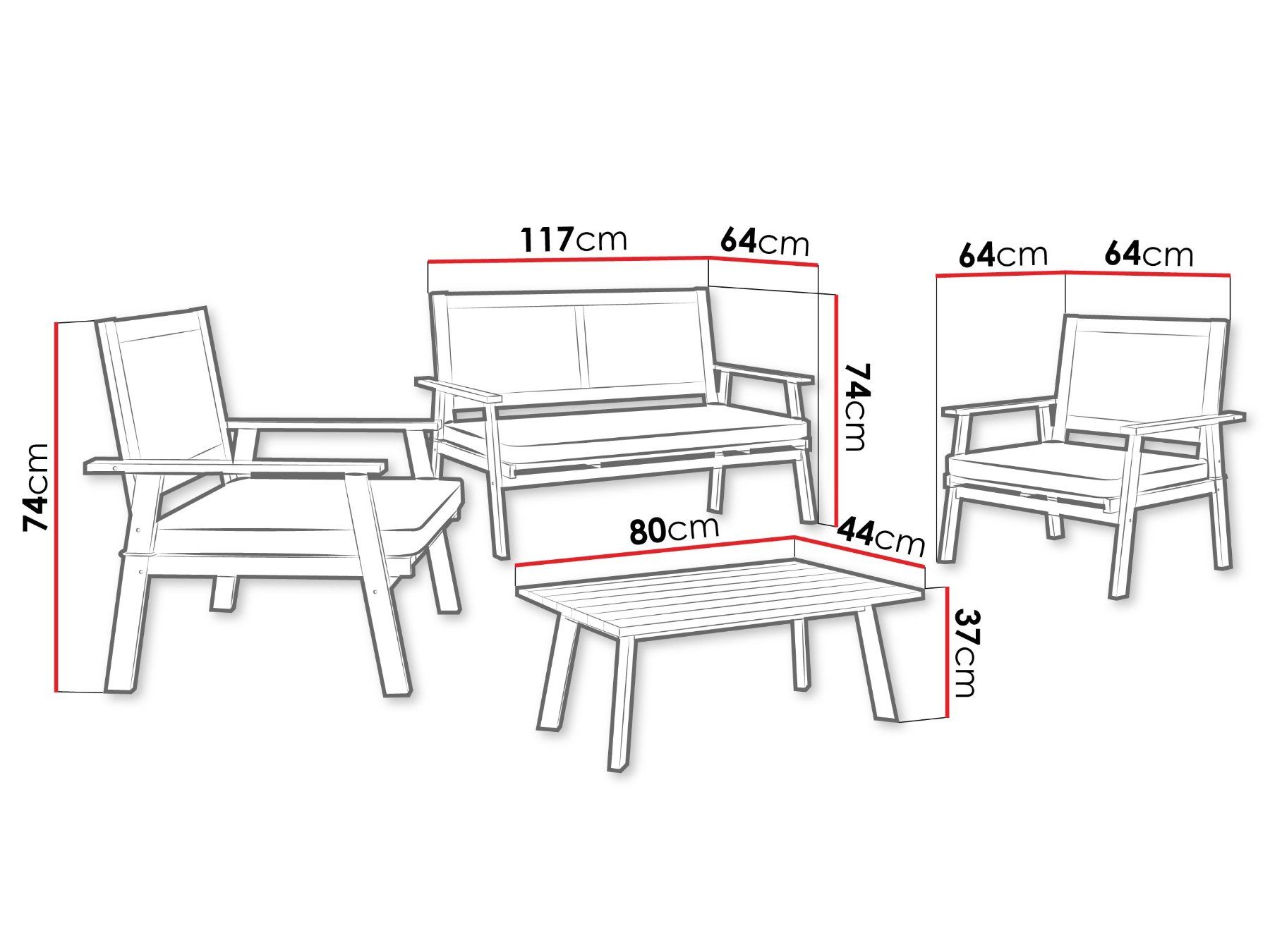 Tischset: Gartenmöbel-Set MALOU Sitzgruppe Akazie/Creme – Neu und originalverpackt aus Wallenwil von toesstal-vertrieb 4