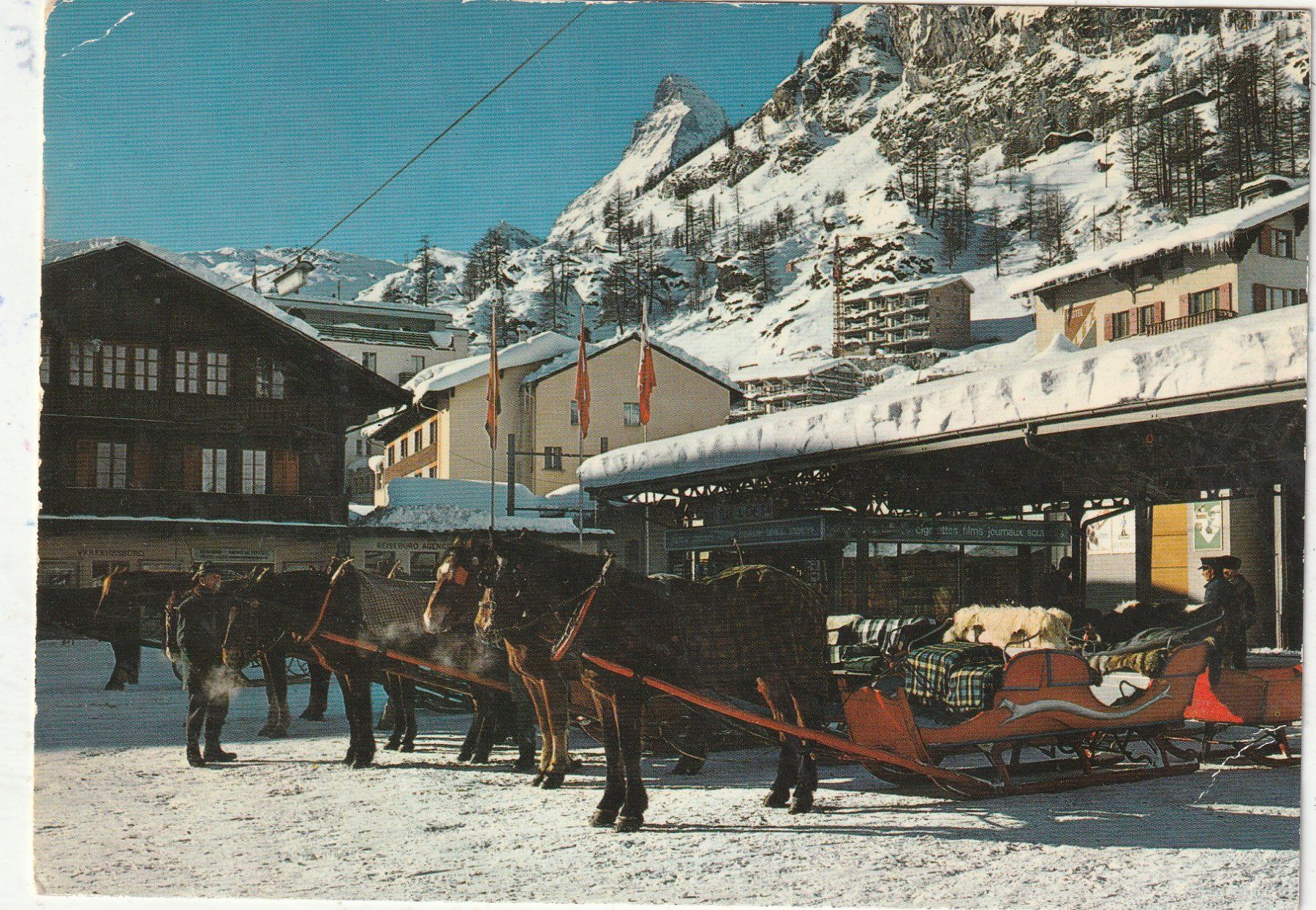 Cartoline postali: Pferdekutschen Bahnhof  Zermatt – Usato da Lumbrein venduto da made02