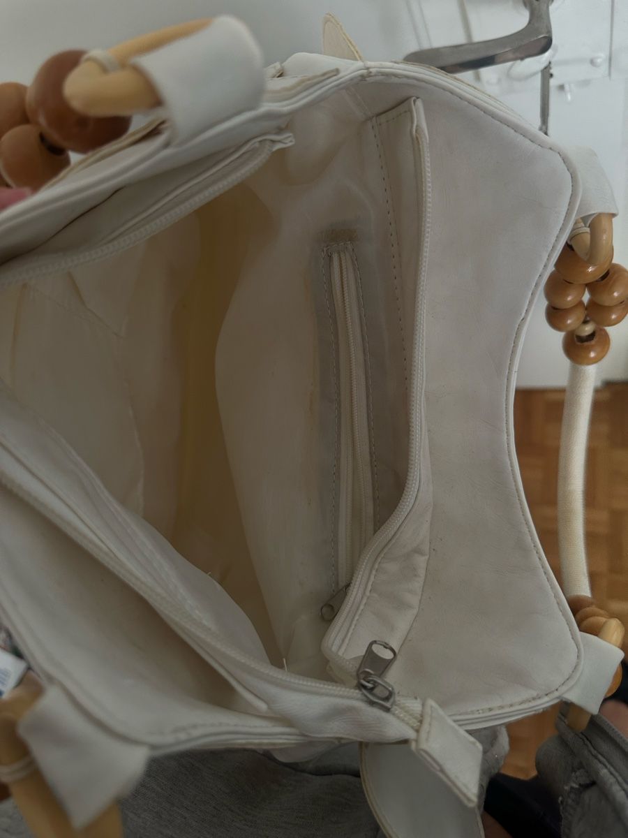 Borse da donna: Tasche mit Holzperlen-Griffen & Kreisdetails – Nuovo (secondo la descrizione) da Zürich venduto da liv_e 2