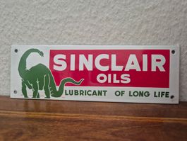 Emailschild Sinclair Oils Tankstelle USA Logo Emaille Schild