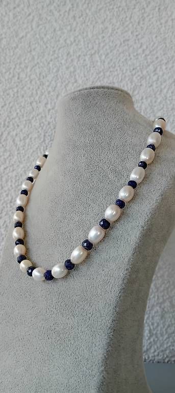 Catenine: Collier mit Perlen und Saphir GG 375 – Usato da Stans venduto da wer_fd5f 1