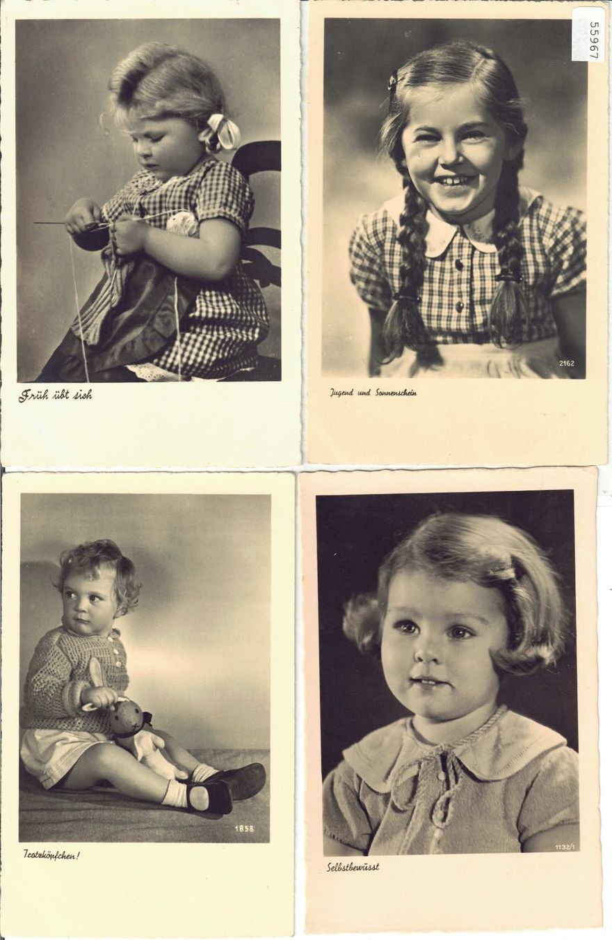 Ansichtskarten: 4 AK - Kleine Mädchen - petites filles – Gebraucht aus Ettingen von Kartenplanet