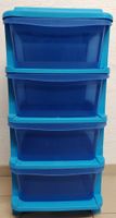 Blaue Rollkommode Schubladenbox 4 Fächer Aufbewahrung