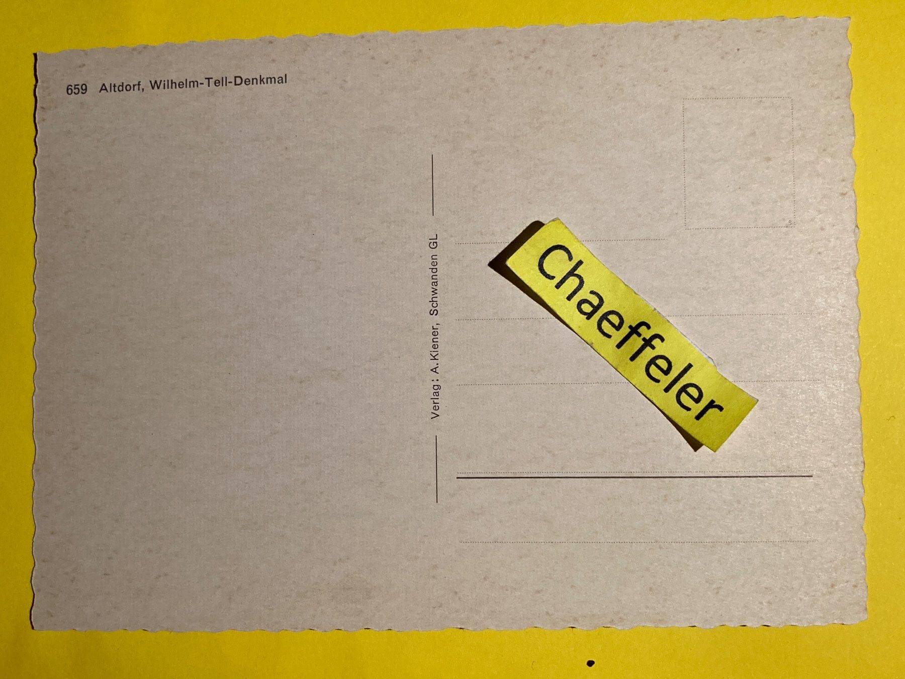Cartoline postali: Altdorf, Wilhelm-Tell-Denkmal – Usato da Zürich venduto da Chaeffeler 1