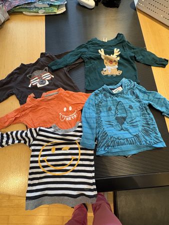 5 Langarmshirts Set diverse Marken Grösse 74 getragen