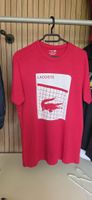 Orginale Lacoste T-Shirt Rot mit Krokodil-Print Gr. L
