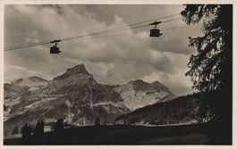 Engelberg-Ansichtskarte, Luftseilbahn Trübsee, vintage.