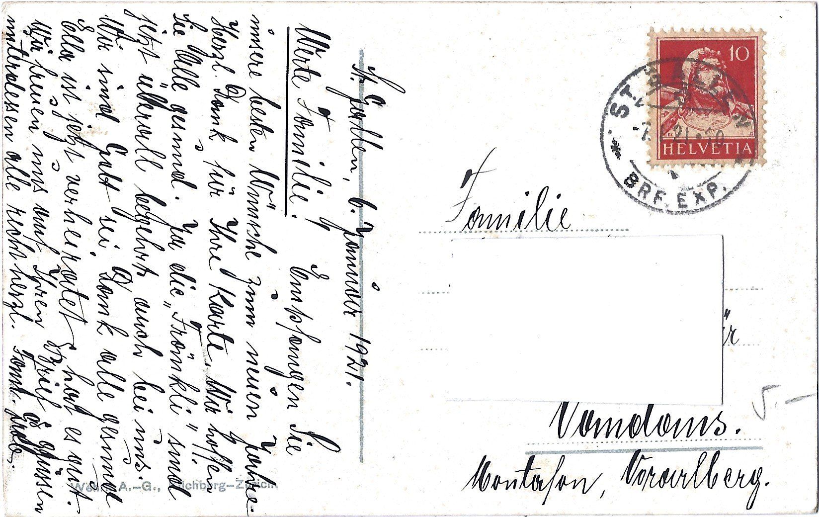 Cartoline postali: 21580    St.  Gallen – Usato da Bütschwil venduto da Jackson1A 1
