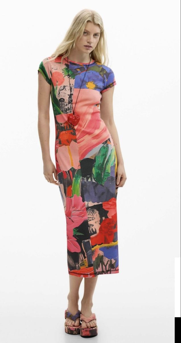 Vestiti: Desigual Jerseykleid Printed XL – Usato da chur venduto da corazon710 3