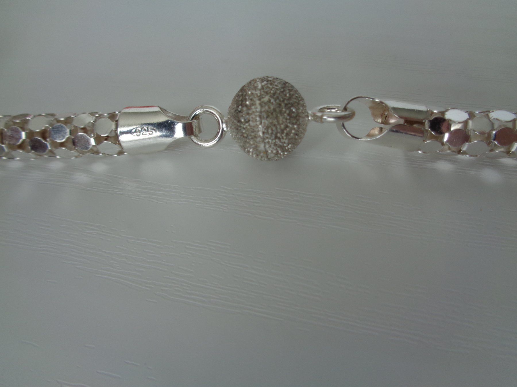 Catenine: Silber 925 Halskette-Collier mit Kugel-Magnetverschluss – Nuovo (secondo la descrizione) da Chur venduto da omonia 1