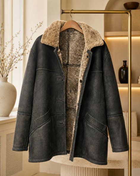 Cappotti: Original Shearling Lammfellmantel schwarz – Usato da Walzenhausen venduto da Jana013 3