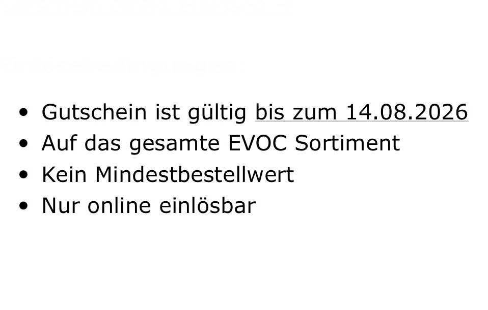 Gutscheine: Evoc 15% Rabatt Gutschein – Neu und originalverpackt aus Zürich von Marcel_2202 1