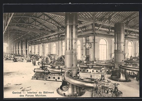 Cartoline postali: Geneve, Interieur du Batiment des Forces – Usato da Berlin venduto da bartko-reher