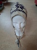 Warme Wintermütze, handgestrickt aus Nepal, neu mit Mangel