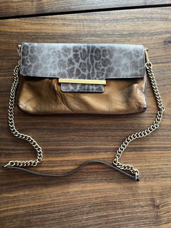 Class Roberto Cavalli Clutch, bronze/Leopardenmuster, neu!