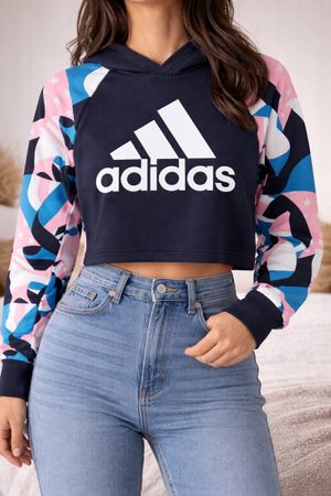 SWEAT À CAPUCHE COURT ADIDAS MULTICOLORE S