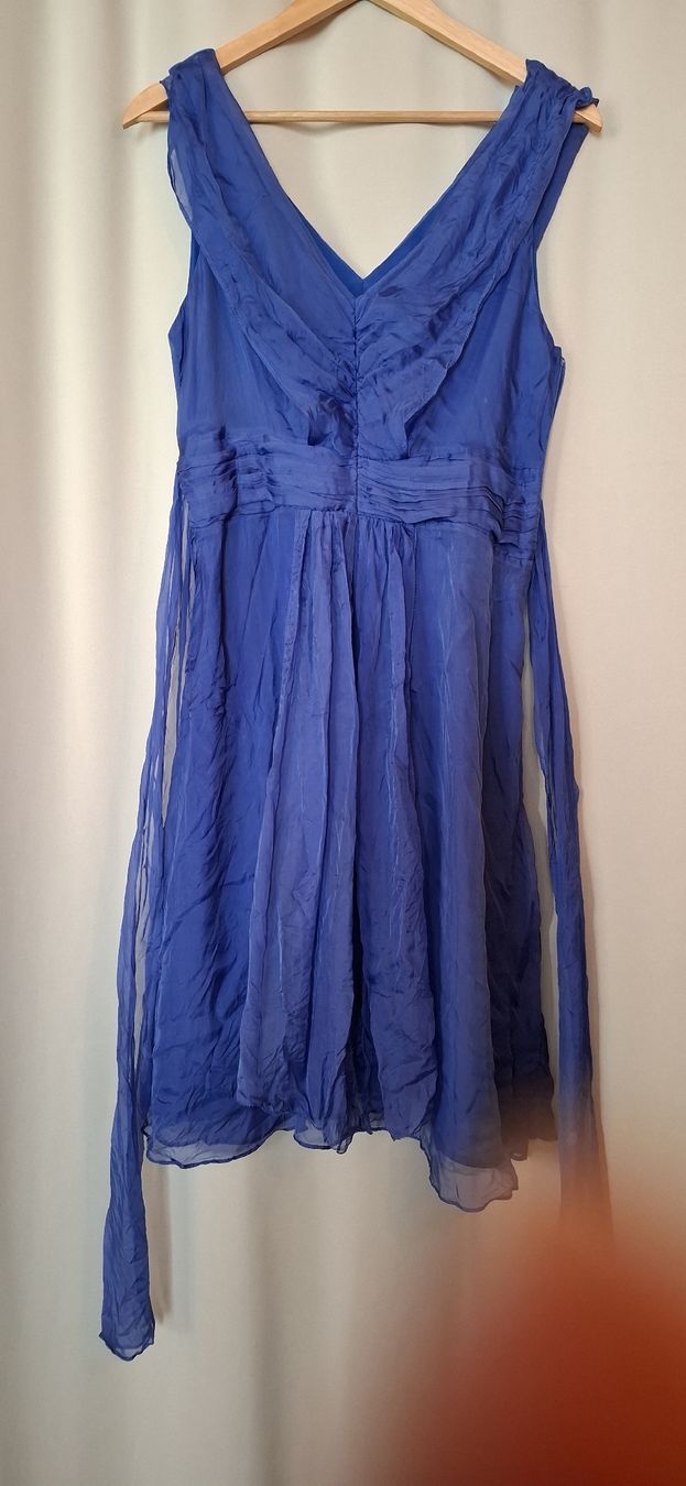 Kleider: Kleid blau Grösse 38 100% Seide  – Gebraucht aus Rheinfelden von tab_lys6 1