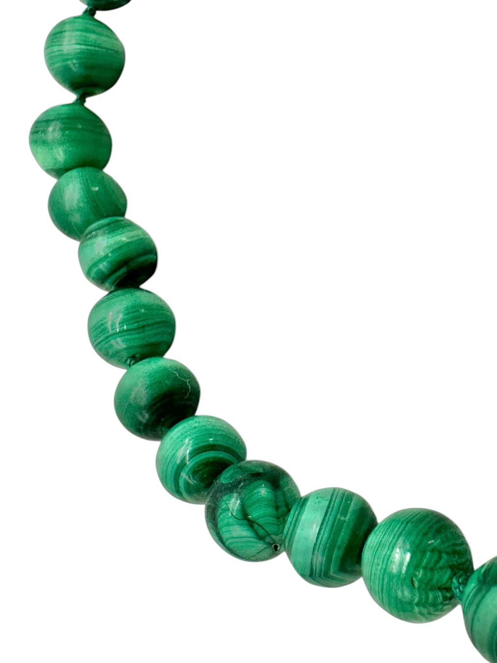 Catenine: Superbe Collier de perles en malachite véritable. L: 67.5 cm – Usato da Morges venduto da DidisLuxeFinds 9