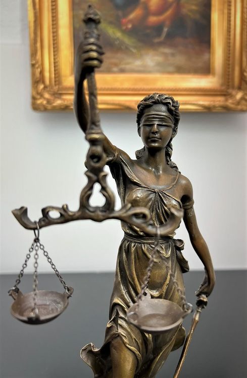 Justitia Figur Göttin Der Gerechtigkeit Bronziert Skulptur 25cm