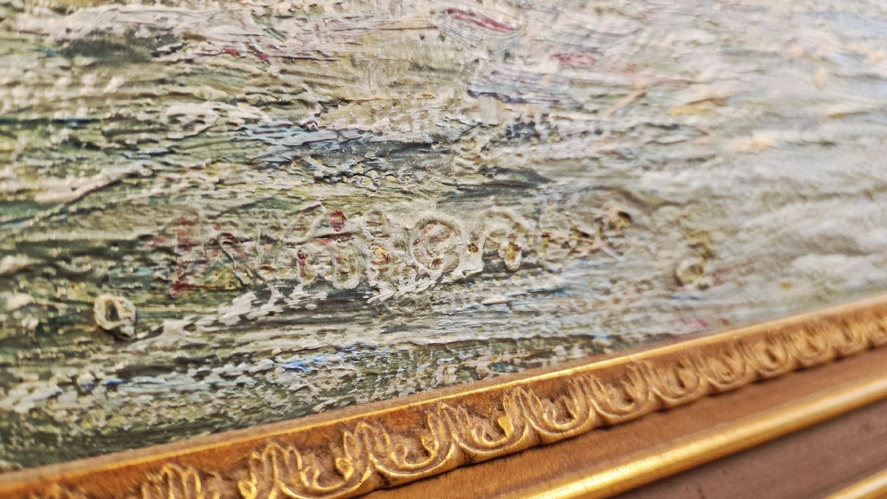 Dipinti: Ölgemälde Flusslandschaft, signiert – Usato da BERN venduto da Intarsia 3
