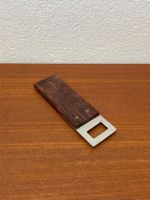 Gradliniger vintage Flaschenöffner Edelstahl Holz 60er 70er