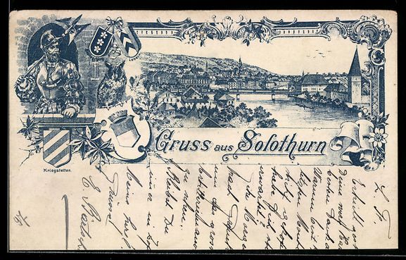 Cartoline postali: Litho Solothurn, Teilansicht des Ortes u – Usato da Berlin venduto da bartko-reher