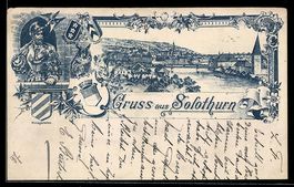 Litho Solothurn, Teilansicht des Ortes u