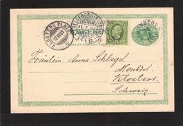 Ganzsache Schweden mit Zusatz, Klosters Platz , 13.7.1903