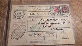 1921 Paketkarte Deutsches Reich von Markneukirchen