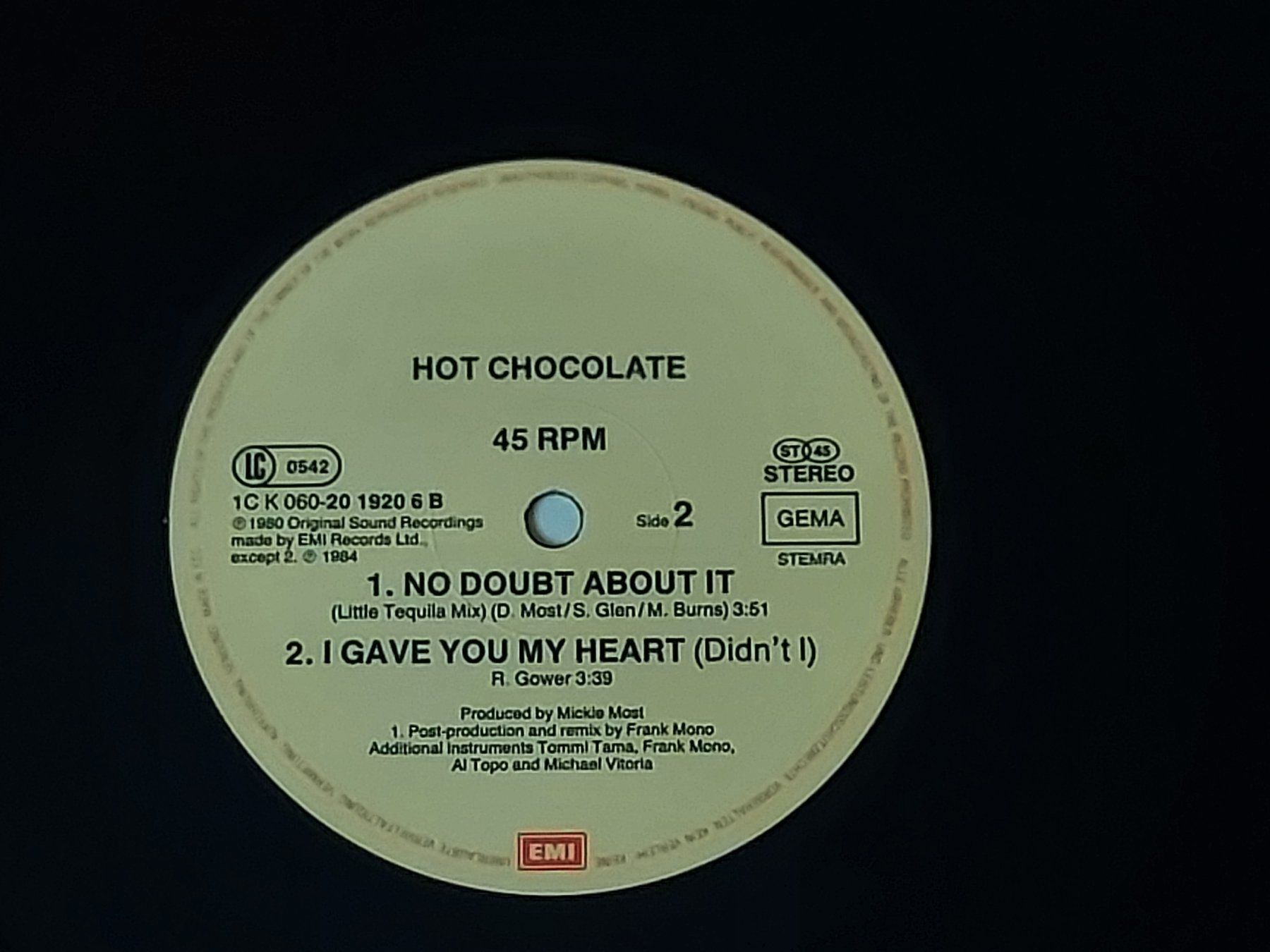 Schallplatten: MAXI - HOT CHOCOLATE - NO DOUBT ABOUT IT – Gebraucht aus Steckborn von Quo7 2