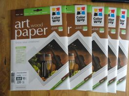 5 Pack Colorway Art Wood Papier - A4 220g - matt NEU
