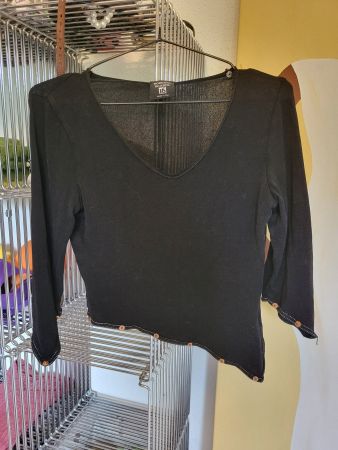 Roberta Scarpa Seiden-Mix Shirt Asymmetrisch Schwarz Gr. 36