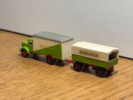 M0910: Lastwagen mit Anhänger, aus Metall (Spur N)