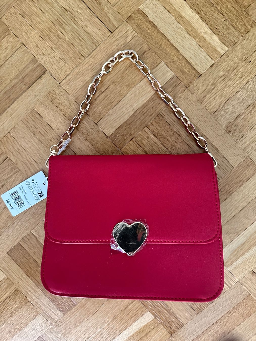 Nafnaf Borse da donna: Rote Schultertasche mit goldenem Herz – Usato da Adliswil venduto da kik_9xns 6