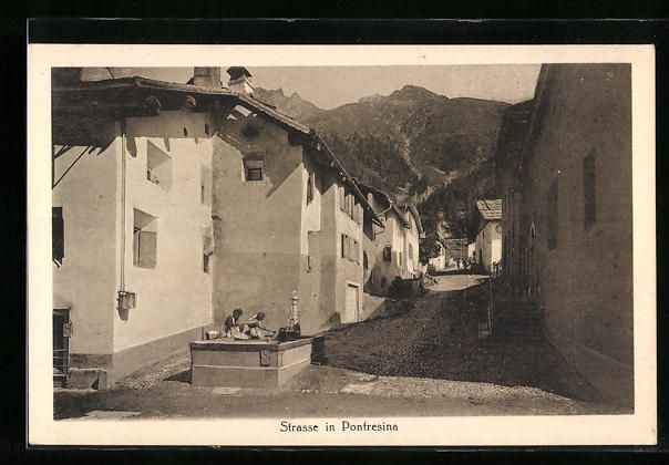 Cartoline postali: Pontresina, Strassenpartie mit Gebäudea – Usato da Berlin venduto da bartko-reher