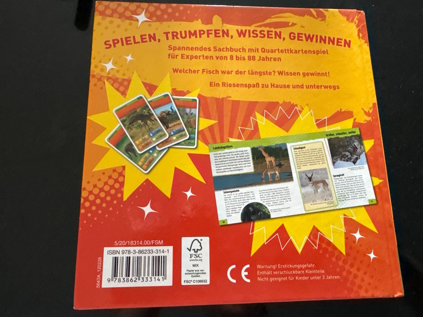 Bücher: NEU! Quartettbuch Tierrekorde mit Spielkarten – Neu und originalverpackt aus Schönenwerd von d.chiara 2