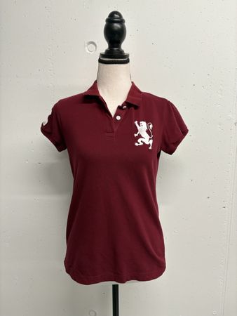 Giordano Poloshirt Gr. S/M Weinrot weiss