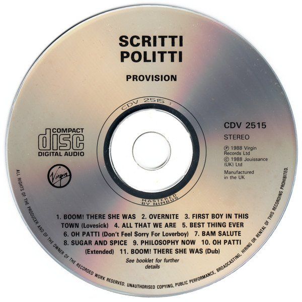 CDs: Scritti Politti – Provision – D'occasion à St.Gallen par jalamusic 2