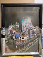 Hundertwasser Haus Bild gerahmt guter Zustand
