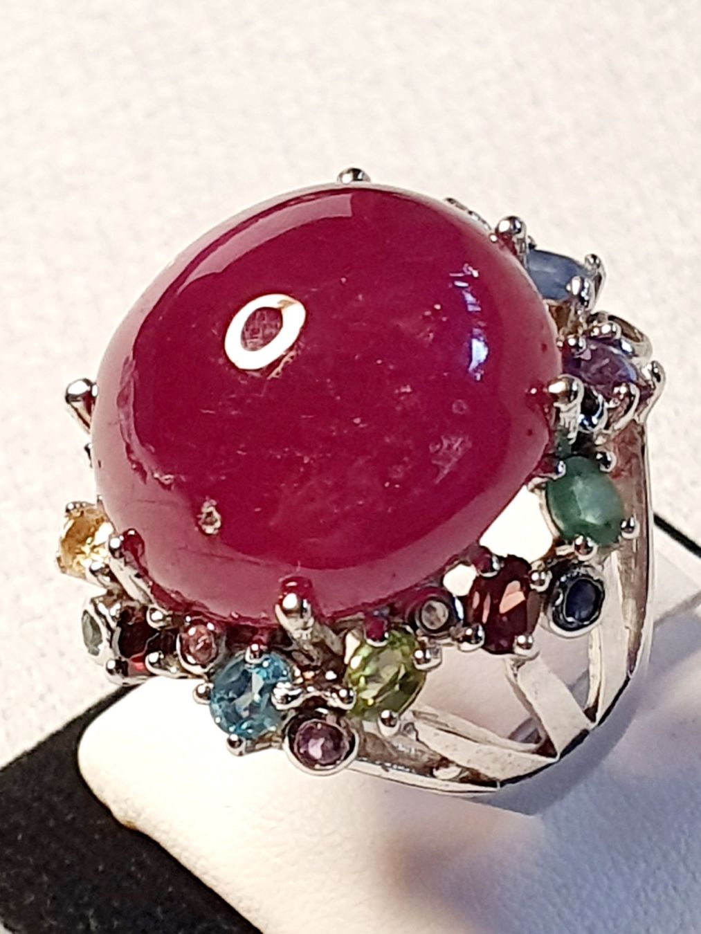 Anelli: Ring mit Edelsteinen Damen Silber Grösse 59 neu – Nuovo (secondo la descrizione) da Zürich venduto da Bieter04 8
