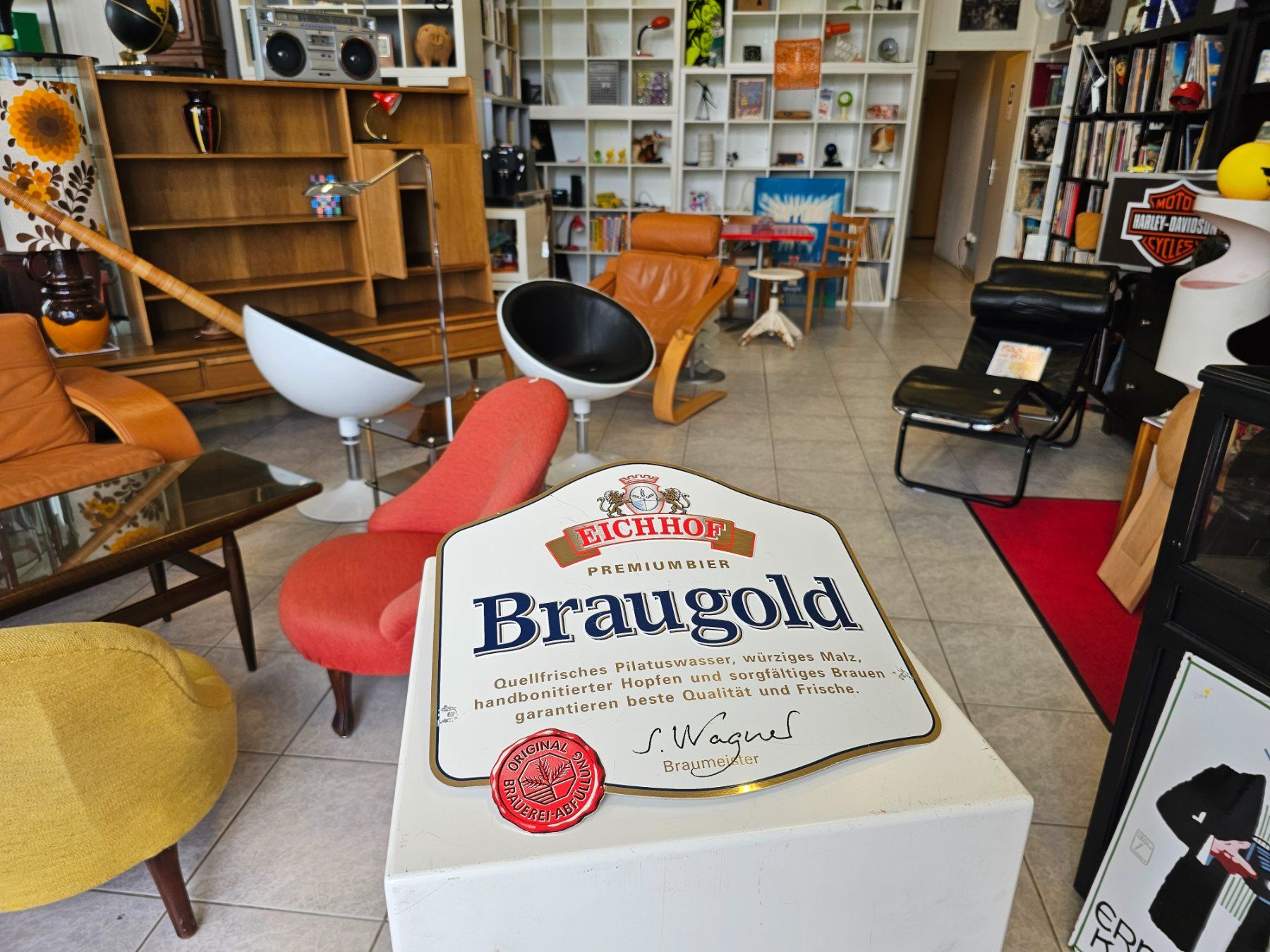 Eichhof Insegne: Eichhof Braugold Blechschild Alu-Westiform Bierwerbung 1/2 – Usato da Nottwil venduto da Wondewa-Shop 8