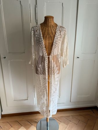 Hippie Boho Spitzenjäckchen offweiss M
