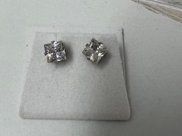Ohrstecker silbern mit viereckigem „Stein“ - Modeschmuck