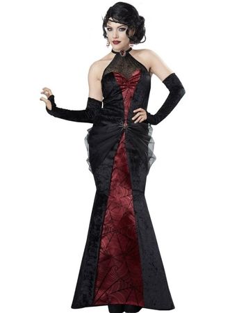Halloween Kostüm Black Widow Spinnenfrau, Kleid Grösse M