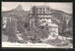 Les Avants, Grand Hôtel, Horloge Fleurs, circulée 1920