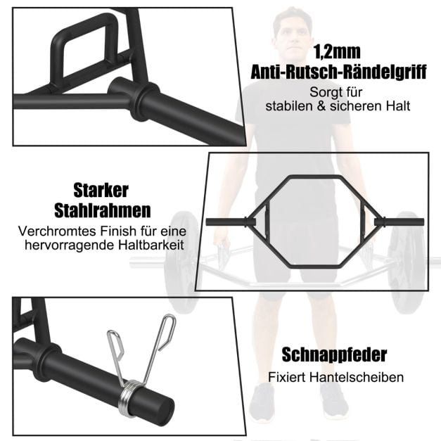 Manubri & Pesi: Trap Bar 50mm Aufnahme Schwarz – Nuovo e nell'imballaggio originale da Bottighofen venduto da zaap 4