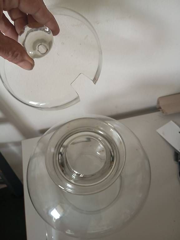 Bicchieri: Bowle Glas Schale mit Löffel und Deckel gebraucht – Usato da Basel venduto da Petergunn 3
