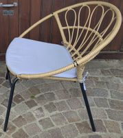 Gemütliche Boho-Style Rattansessel mit Kissen