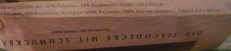 Decken: Tischdecke – Neu und originalverpackt aus Ruggell von Dolce9 1